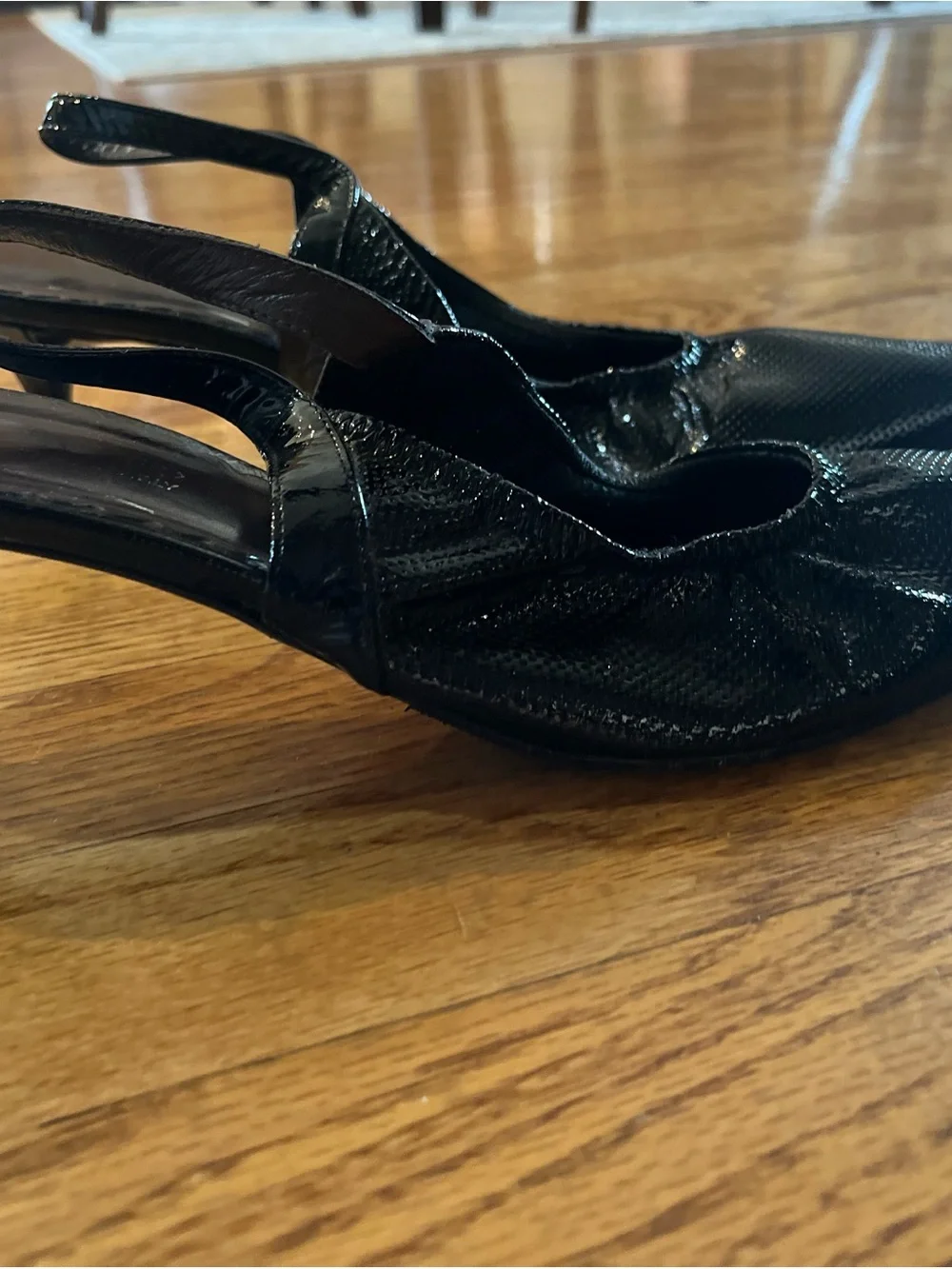 Donald J. Pliner Black Pointed Toe Slingback Heels 9.5